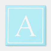 Aimant Monogramme bleu ciel simple (Devant)