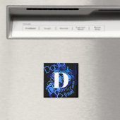 Aimant Monogramme bleu créatif (In Situ (Lave-vaisselle))