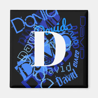 Aimant Monogramme bleu créatif