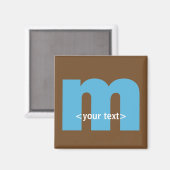 Aimant Monogramme bleu et Brown - Lettre M (Recto/Verso)