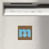 Aimant Monogramme bleu et Brown - Lettre M (In Situ (Lave-vaisselle))