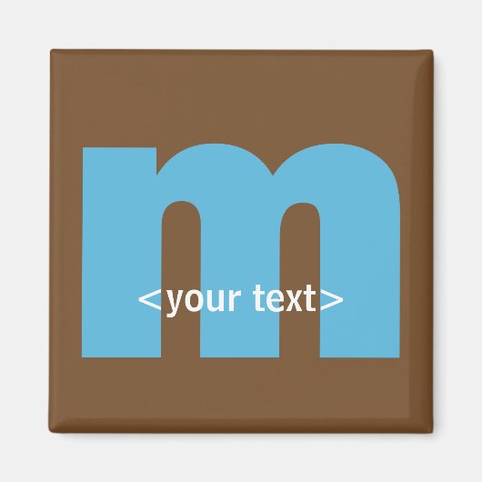 Aimant Monogramme bleu et Brown - Lettre M (Devant)