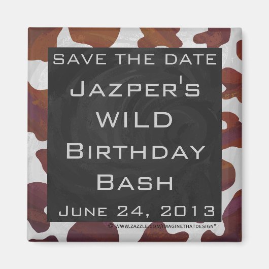 Aimant Monogramme Brown et blanc de vache (Devant)