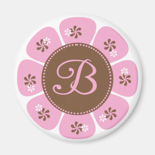 Aimant Monogramme Brown et rose B