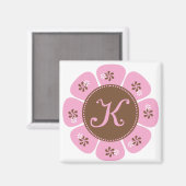 Aimant Monogramme Brown et rose K (Recto/Verso)