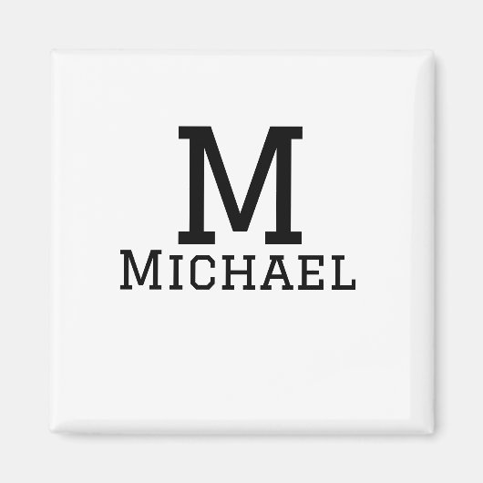 Aimant Monogramme capital masculin ajouter nom simple cla (Devant)