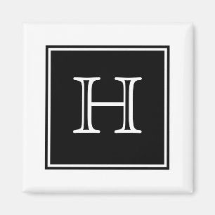 Aimant Monogramme Carré noir