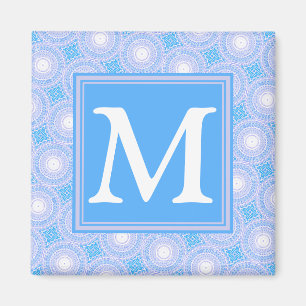 Aimant Monogramme Cercles bleu électrique motif