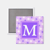 Aimant Monogramme cercles violets motif (Recto/Verso)