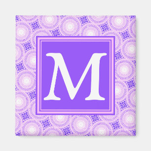 Aimant Monogramme cercles violets motif