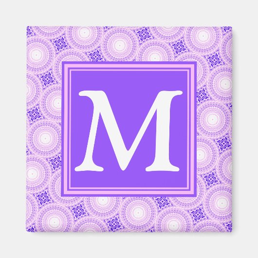 Aimant Monogramme cercles violets motif (Devant)