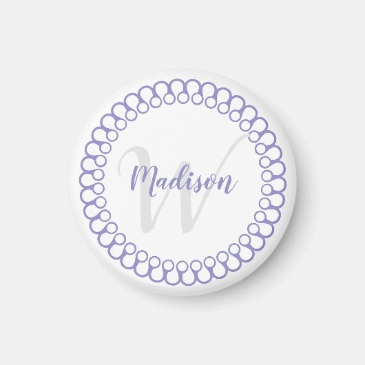 Aimant monogramme circulaire pourpre (Devant)