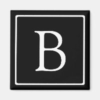 Monogramme classique simple | Texte noir et blanc