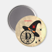 Aimant Monogramme D Halloween Ciel Sorcière Araignées Nom (Recto/Verso)