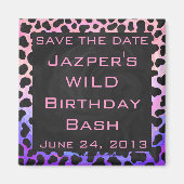 Aimant Monogramme Dalmatien noir et rose (Devant)