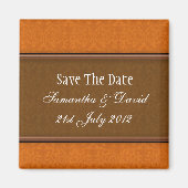 Aimant Monogramme Damas Brown Enregistrer La Date (Devant)