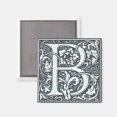 Aimant monogramme d'argent florissant - B (Recto/Verso)