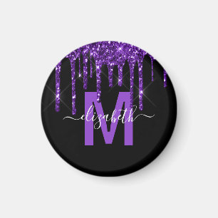 Aimant Monogramme de brosse en métal à Parties scintill
