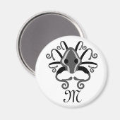 Aimant Monogramme de calmar gris (Recto/Verso)