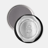 Aimant Monogramme de cire - Argent - Style de scri (Recto/Verso)