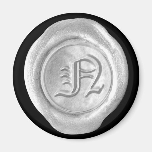 Aimant Monogramme de cire - Argent - Vieux Anglais (Devant)