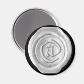 Aimant Monogramme de cire - Argent - Vieux Anglais (Recto/Verso)