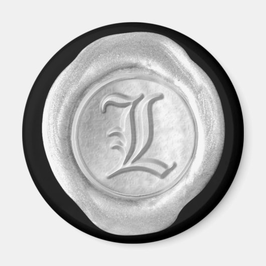 Aimant Monogramme de cire - Argent - Vieux Anglais (Devant)