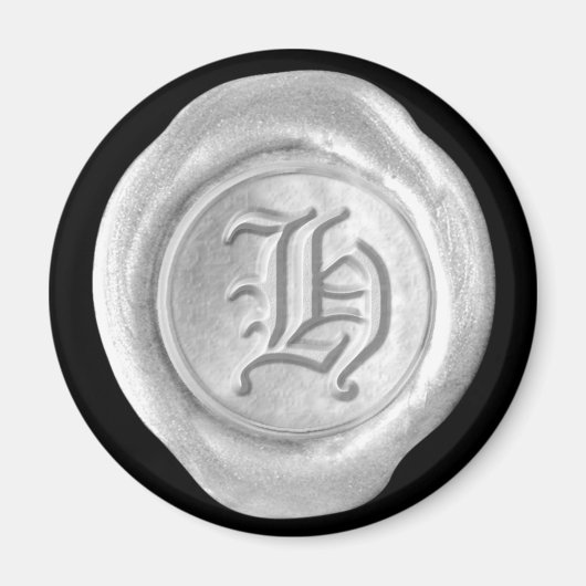 Aimant Monogramme de cire - Argent - Vieux Anglais (Devant)