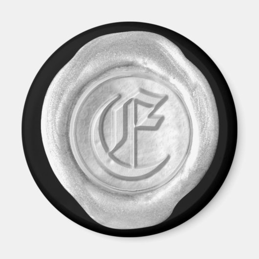 Aimant Monogramme de cire - Argent - Vieux Anglais (Devant)