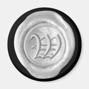 Aimant Monogramme de cire - Argent - Vieux Anglais