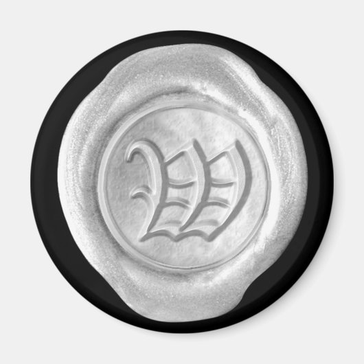 Aimant Monogramme de cire - Argent - Vieux Anglais (Devant)