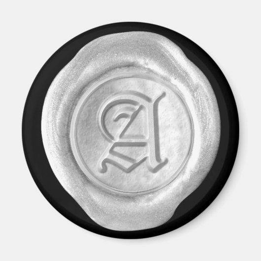 Aimant Monogramme de cire - Argent - Vieux Anglais (Devant)