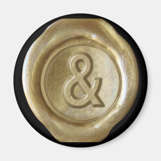 Aimant Monogramme de cire - Or - Style gras - (Devant)