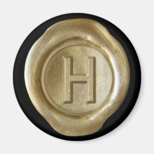 Aimant Monogramme de cire - Or - Style gras -