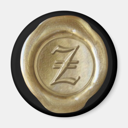Aimant Monogramme de cire - Or - Vieux Anglais - (Devant)