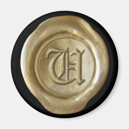 Aimant Monogramme de cire - Or - Vieux Anglais - (Devant)