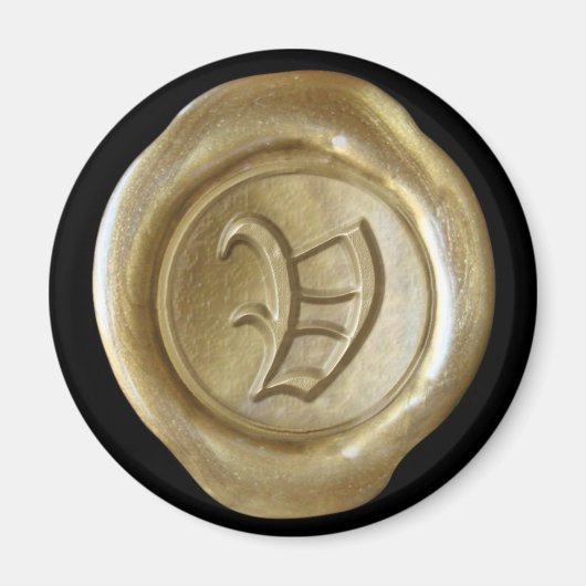 Aimant Monogramme de cire - Or - Vieux Anglais - (Devant)