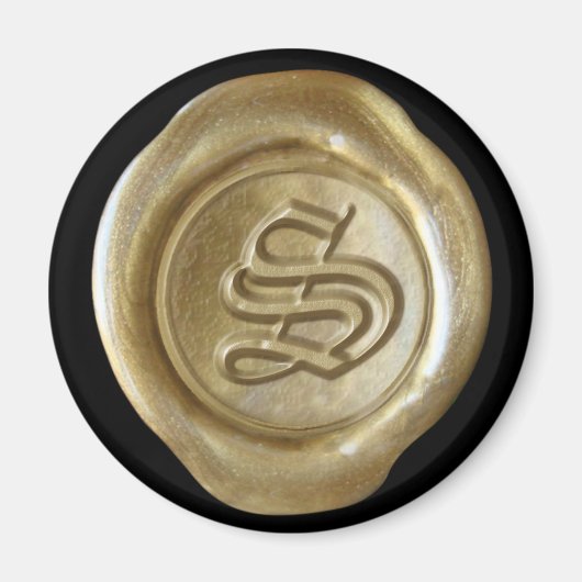 Aimant Monogramme de cire - Or - Vieux Anglais - (Devant)