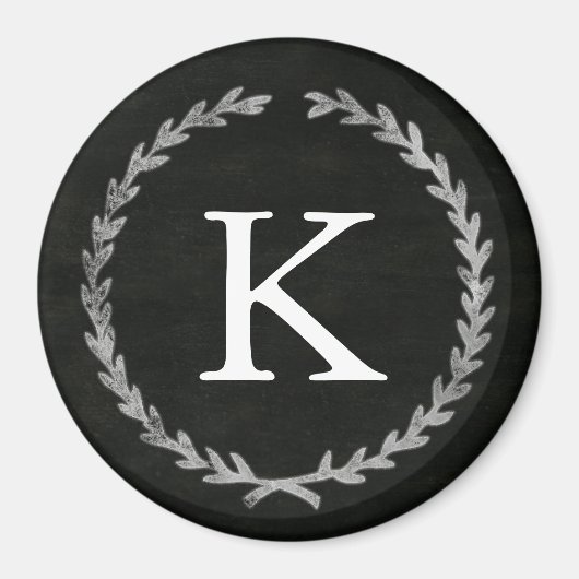 Aimant monogramme de couronne de tableau noir (Devant)