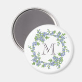 Aimant Monogramme de couronne florale (Recto/Verso)