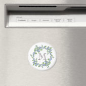 Aimant Monogramme de couronne florale (In Situ (Lave-vaisselle))
