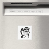 Aimant Monogramme de harpe noire et blanche (In Situ (Lave-vaisselle))