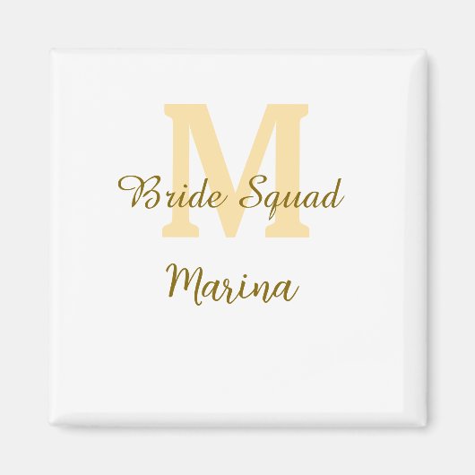 Aimant Monogramme de l'équipe de la mariée simple shower  (Devant)