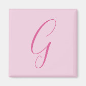 Aimant Monogramme de lettre initiale rose clair chic uni (Devant)
