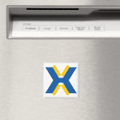 Aimant Monogramme de lettre X bleu et jaune (In Situ (Lave-vaisselle))