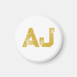 Aimant Monogramme de Lettres Initiales Couleur Or Simple