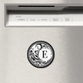 Aimant Monogramme de loup tribal (In Situ (Lave-vaisselle))