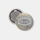 Aimant Monogramme de mandala chic (Recto/Verso)