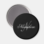 Aimant Monogramme de nom noir et blanc personnalisé uniqu (Recto/Verso)