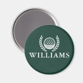 Aimant Monogramme de nom personnalisé Vert émeraude class (Recto/Verso)